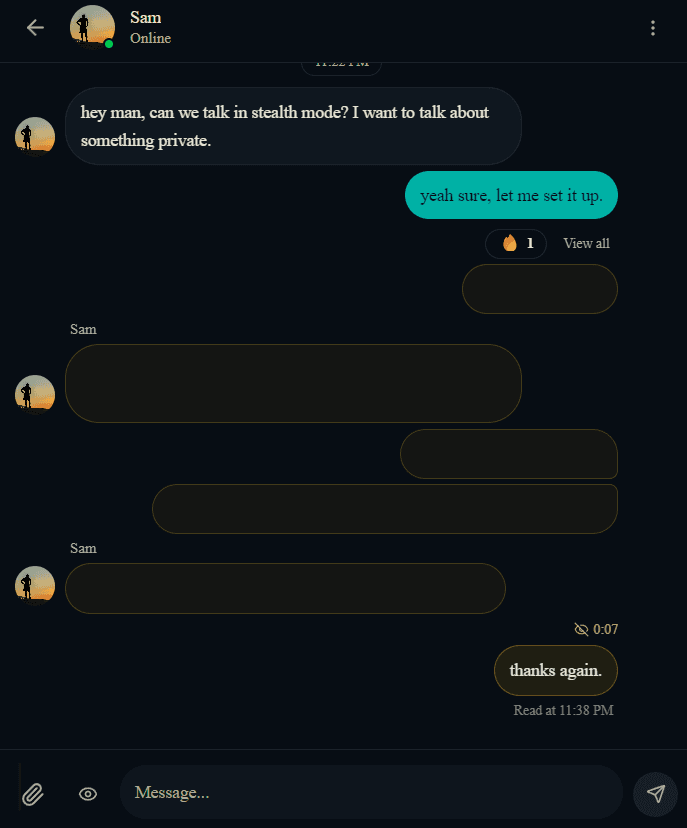 Expired stealth message preview